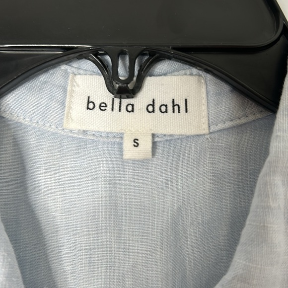 Bella Dahl Blue Linen Chambray Zip Front Sleeveless Romper - Picture 2 of 8